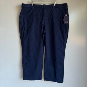 NWT NYDJ Straight Ankle Chino Pants Plus Size 24W Peacoat Blue